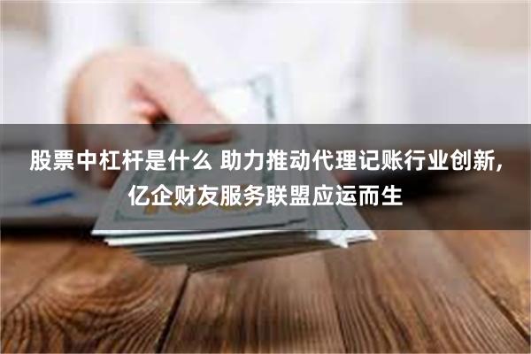 股票中杠杆是什么 助力推动代理记账行业创新,亿企财友服务联盟应运而生