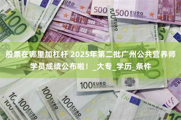 股票在哪里加杠杆 2025年第二批广州公共营养师学员成绩公布啦！_大专_学历_条件